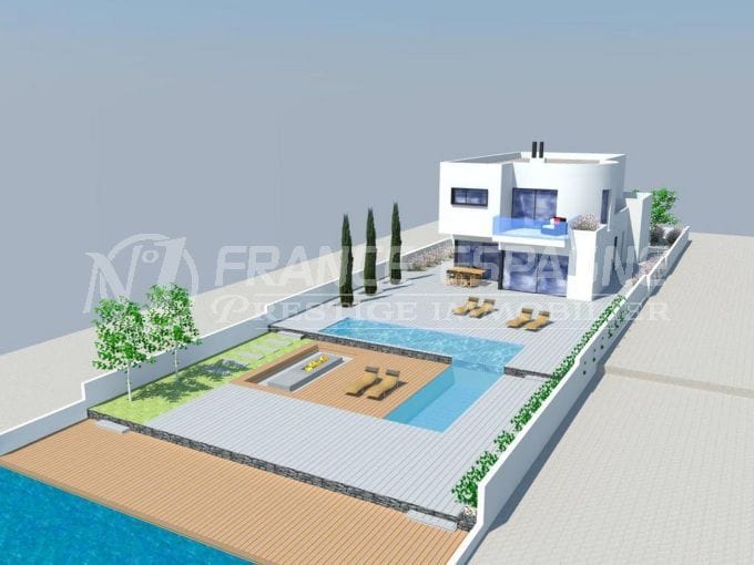 agence immobilière costa brava : villa moderne, amarre 14.5m, piscine 3932